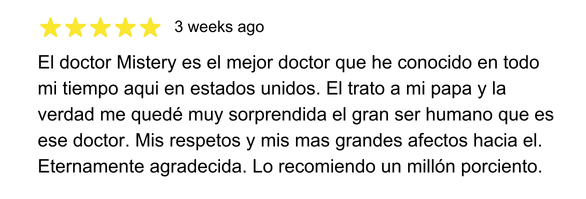 Google Review for Dr Mistry